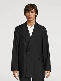 Crinkled Double-Breasted Jacket