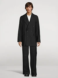 Crinkled Double-Breasted Jacket