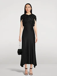 Draped Satin Maxi Dress