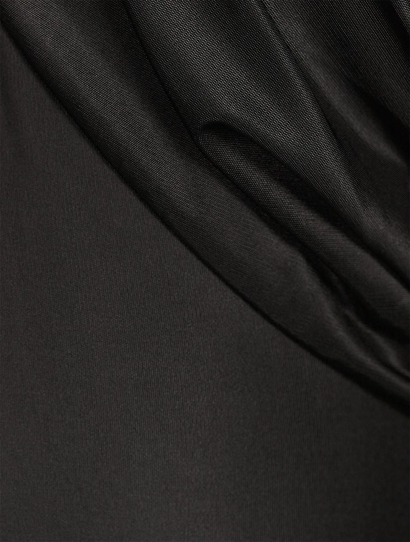 Draped Satin Maxi Dress