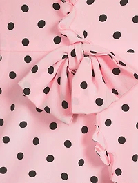 Silk Mini Dress Polka Dot Print