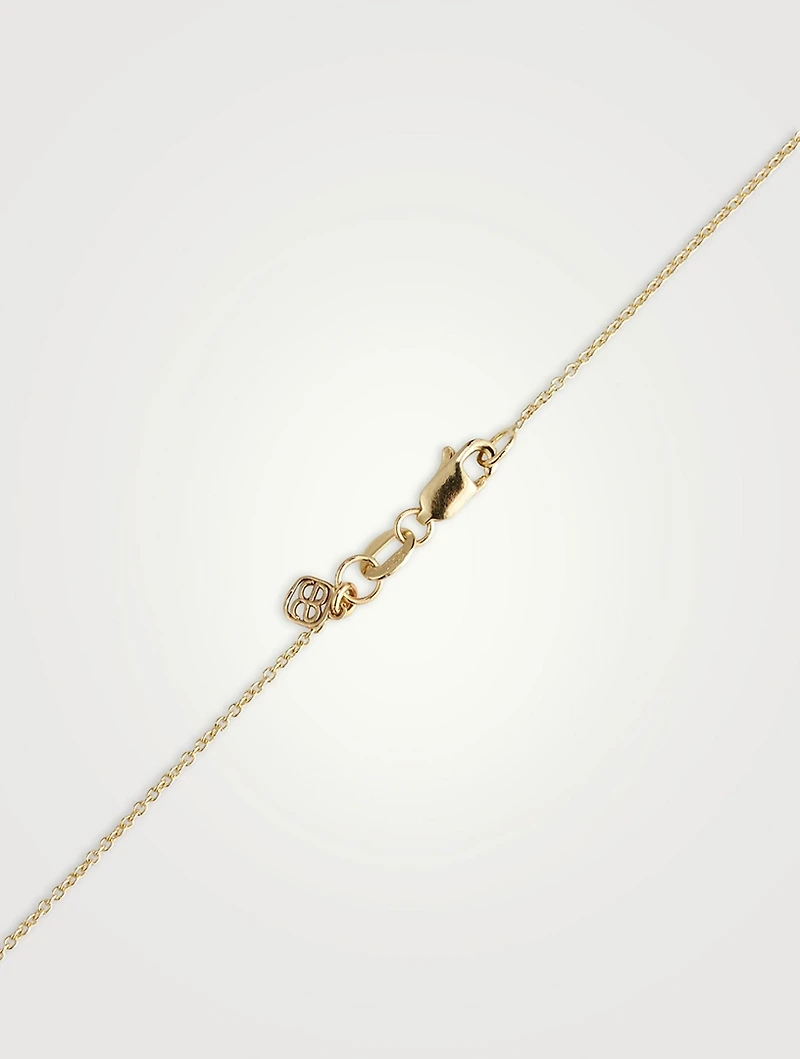 14K Gold Evil Eye Marquise Pendant Necklace With Mother-Of-Pearl And Diamonds