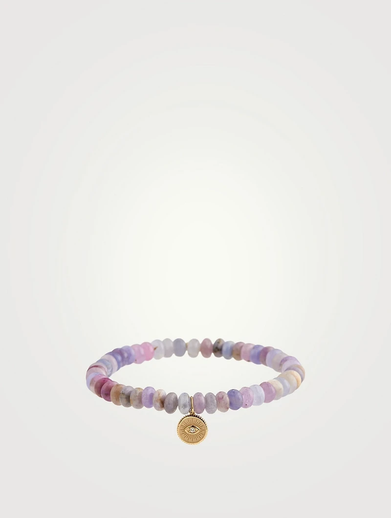 Heckmenite Beaded Bracelet With 14K Gold Diamond Rondelle