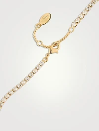 VLogo Crystal Tennis Necklace