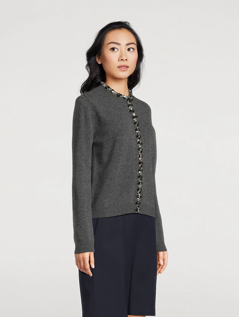 Embellished Wool Cardigan
