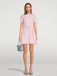 Bow-Trimmed Crêpe Couture Mini Dress