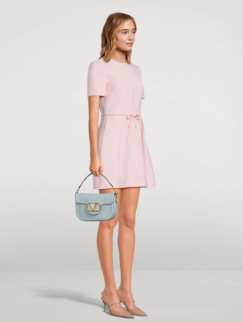 Bow-Trimmed Crêpe Couture Mini Dress