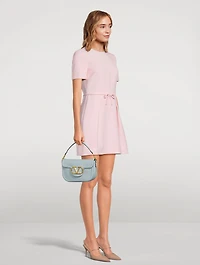 Bow-Trimmed Crêpe Couture Mini Dress