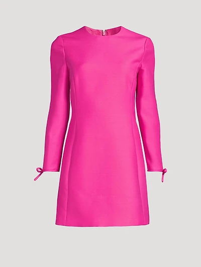 Bow-Trimmed Crêpe Couture Mini Dress
