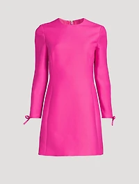 Bow-Trimmed Crêpe Couture Mini Dress