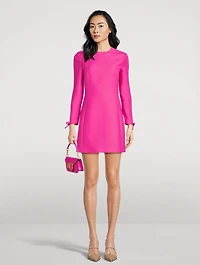 Bow-Trimmed Crêpe Couture Mini Dress