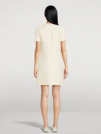 Wool And Silk Short-Sleeve Mini Dress