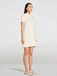 Wool And Silk Short-Sleeve Mini Dress