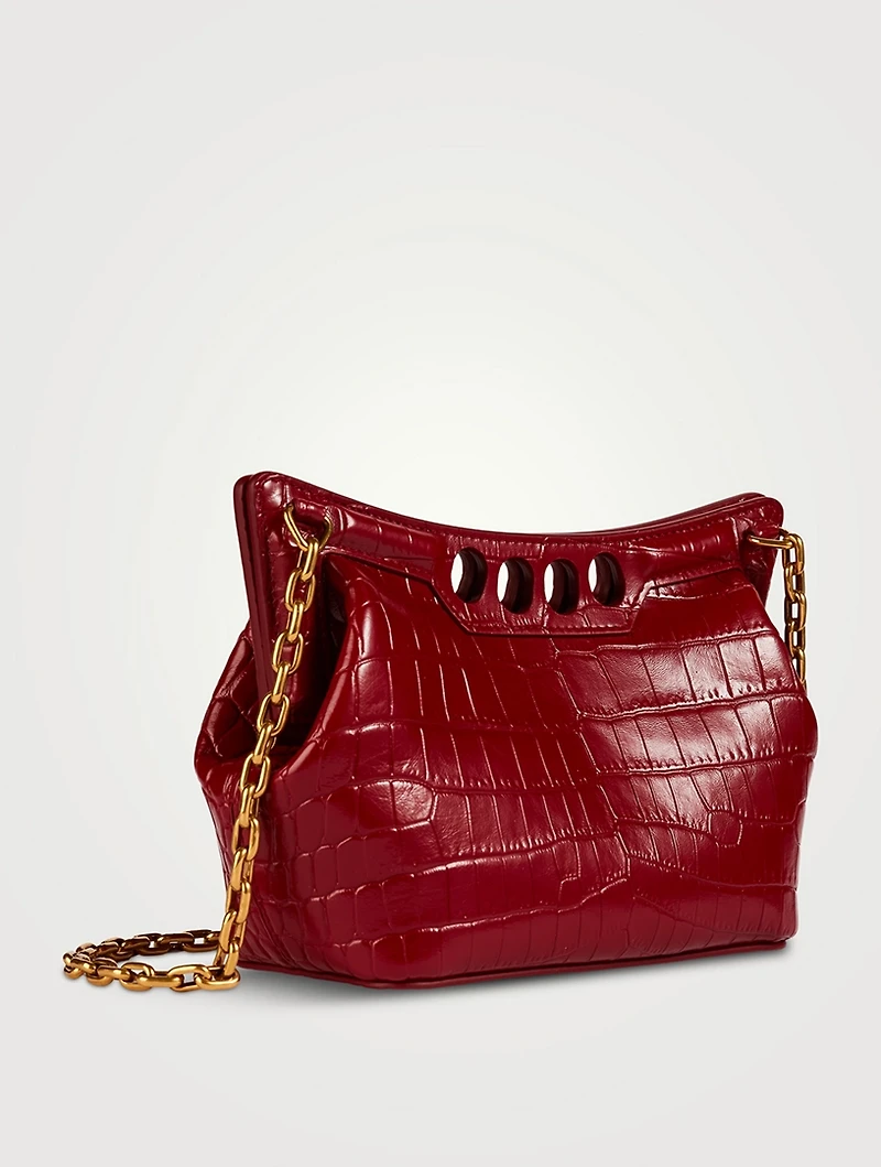 Mini The Peak Croc-Embossed Shoulder Bag