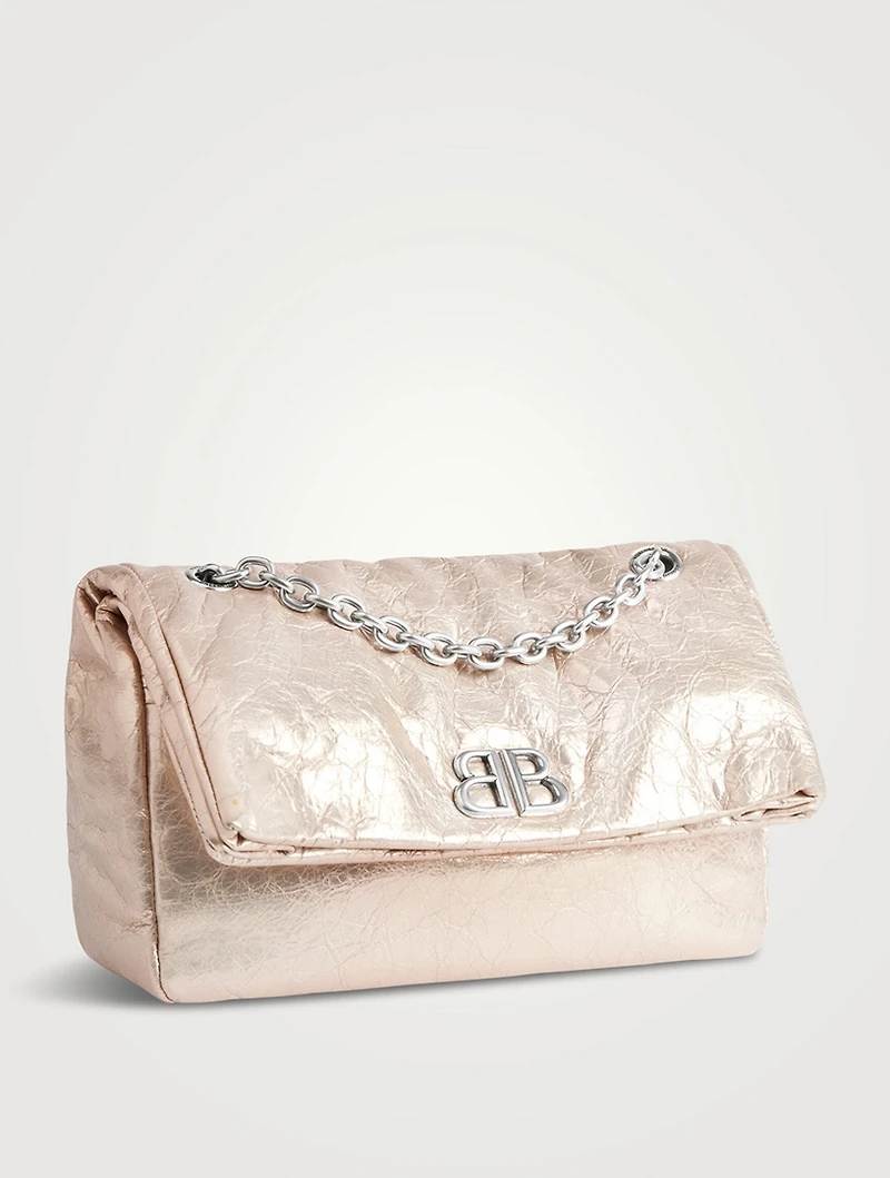 Small Monaco Metallic Leather Shoulder Bag