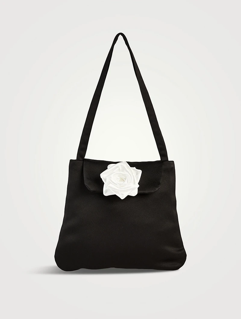 Alice Satin Shoulder Bag With Rosette