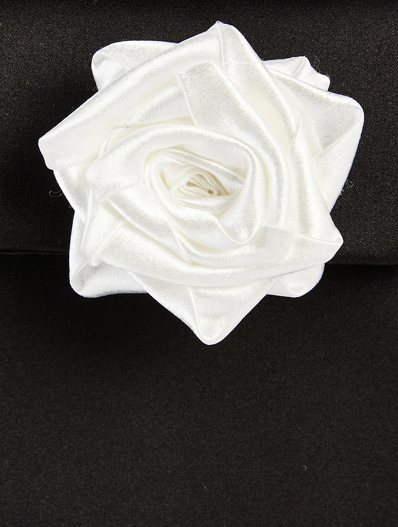 Alice Satin Shoulder Bag With Rosette