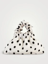 Halo Organza Scrunchie Bag In Polka Dot Print