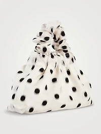 Halo Organza Scrunchie Bag In Polka Dot Print