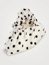 Halo Organza Scrunchie Bag In Polka Dot Print