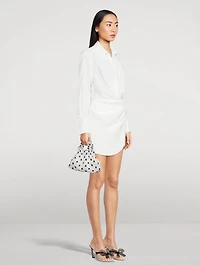 Halo Organza Scrunchie Bag In Polka Dot Print