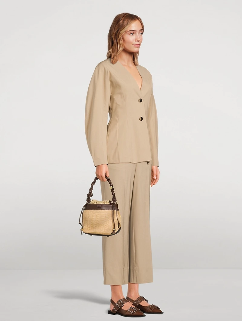 Bou Raffia Bucket Bag