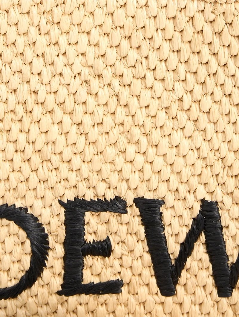 Loewe x Paula's Ibiza Small Font Ruffled Raffia Tote Bag