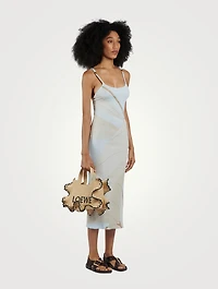 Loewe x Paula's Ibiza Small Font Ruffled Raffia Tote Bag