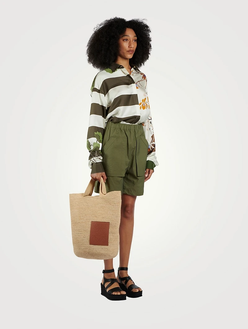 Loewe x Paula's Ibiza Large Slit Raffia Tote Bag