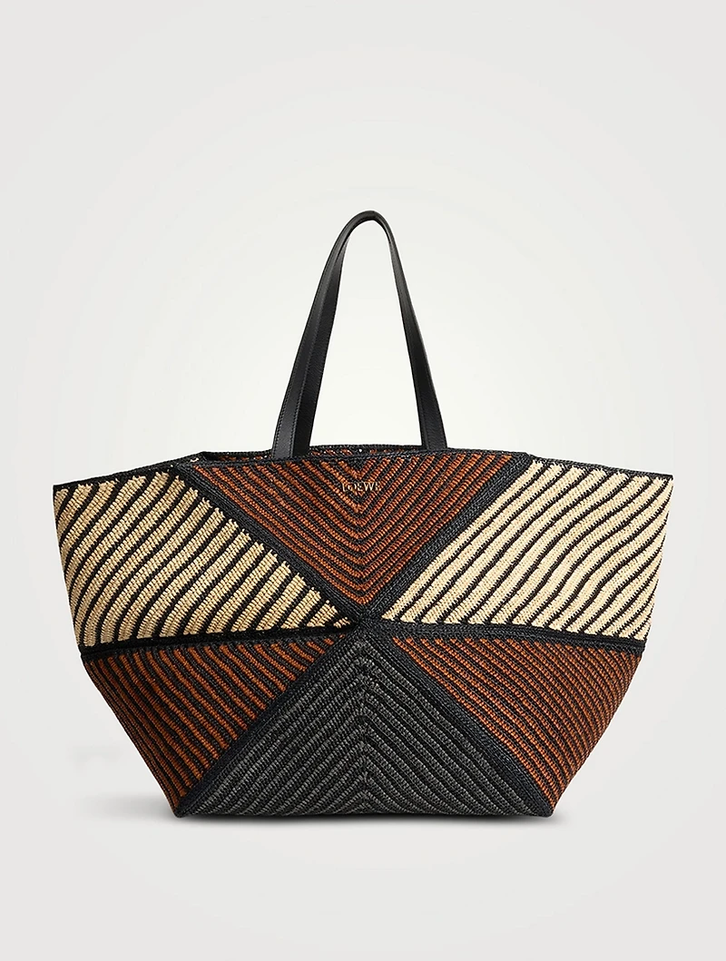 Loewe x Paula's Ibiza XL Puzzle Fold Raffia Tote Bag