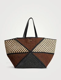 Loewe x Paula's Ibiza XL Puzzle Fold Raffia Tote Bag
