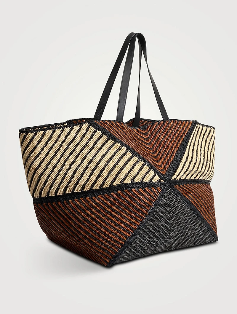 Loewe x Paula's Ibiza XL Puzzle Fold Raffia Tote Bag