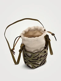 Loewe x Paula's Ibiza Anagram Cut-Out Leather And Canvas Crossbody Bag