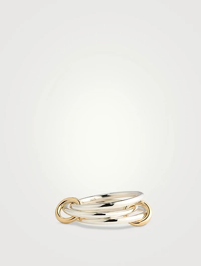 Solarium SG Silver And 18K Gold Stacked Ring