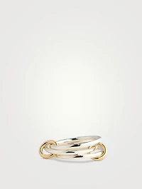 Solarium SG Silver And 18K Gold Stacked Ring