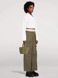 Small Punch Canvas Crossbody Tote Bag