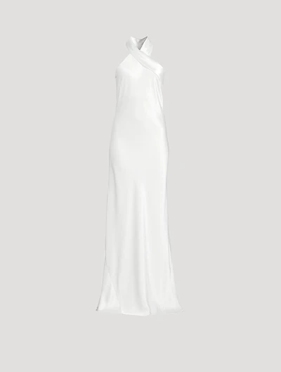 Pandora Satin Halter Gown