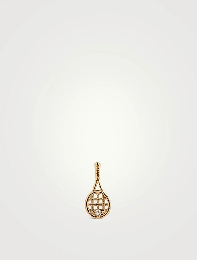 Love Letter Kelly 14K Gold Tennis Racket Stud Earring With Diamond