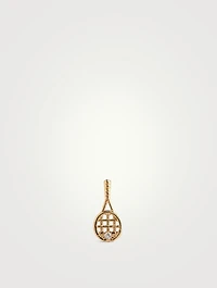 Love Letter Kelly 14K Gold Tennis Racket Stud Earring With Diamond