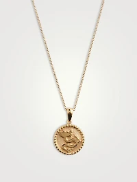 Dew Drop 14K Gold Year Of The Dragon Medallion Necklace