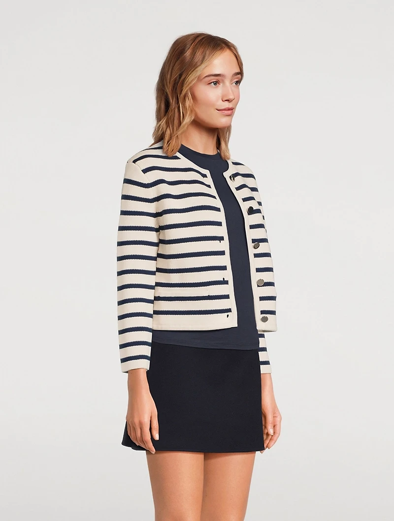 Stripe Jacquard Knit Jacket