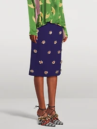 Embellished Ankle-Tie Pumps Geometric Print