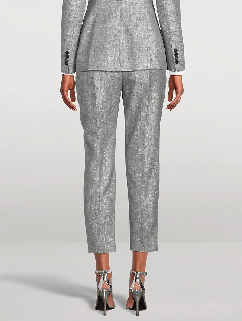 Metallic Cigarette Trousers