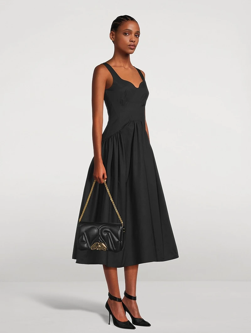Gathered Poplin Midi Dress