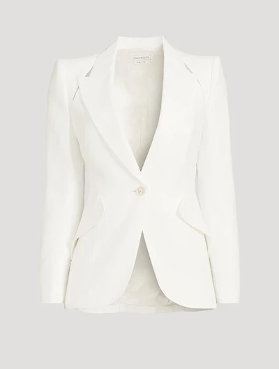 Slashed Leaf Crepe Blazer