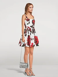 Poplin Mini Dress Tudor Rose Print