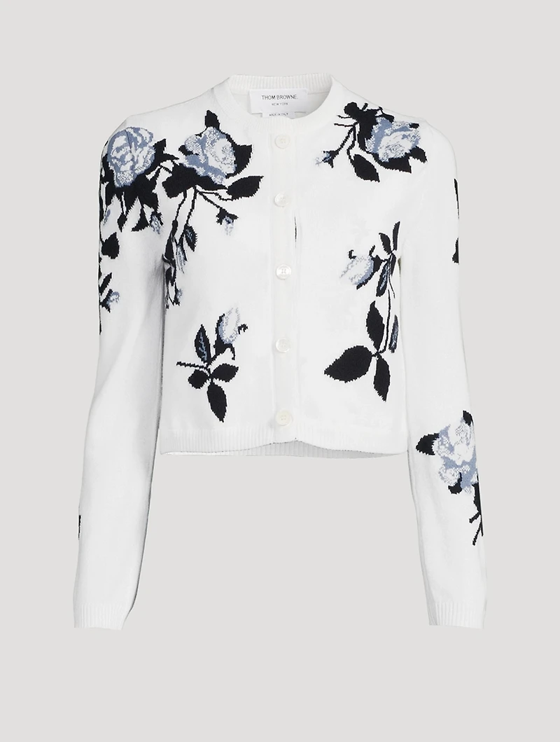 Floral Intarsia Cashmere Cardigan