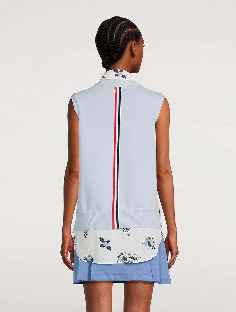 Sleeveless Cardigan With Shirt Floral Print