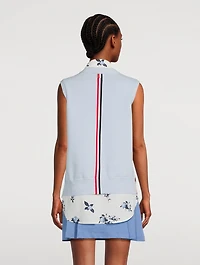 Sleeveless Cardigan With Shirt Floral Print