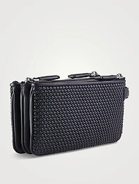 Pelletessuta™ Leather Triple Zip Pouch